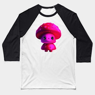 Hot Pink Mushies Baseball T-Shirt